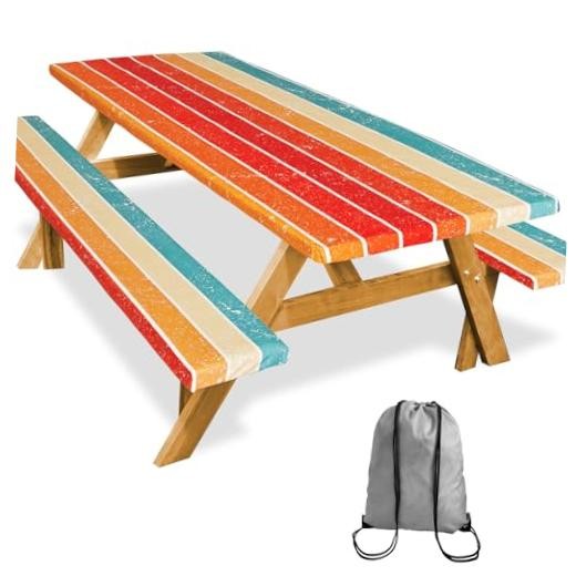 Picnic Table Cover with Bench Covers Camping Essentials Outdoor Reusable