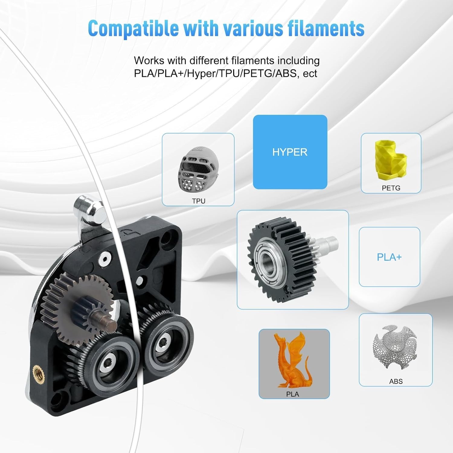 Upgrade K1C Extruder Gear - Full Metals for Enhanced 3D Printing Performance