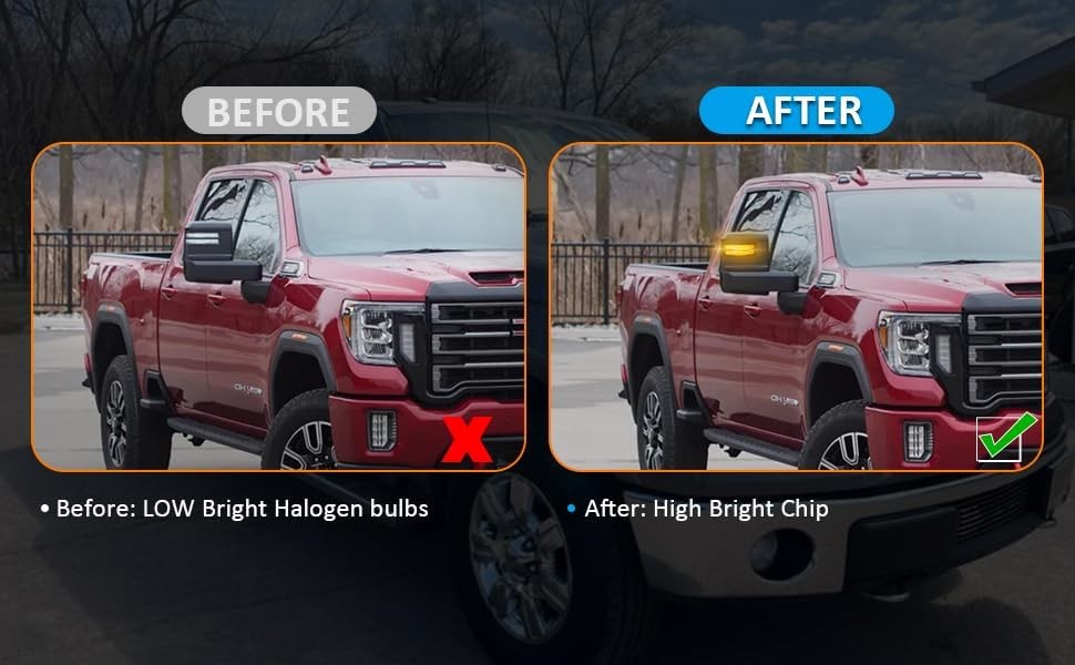 Sequential LED Side Mirror Marker Light For 2014-2019 Chevy Silverado GMC Sierra