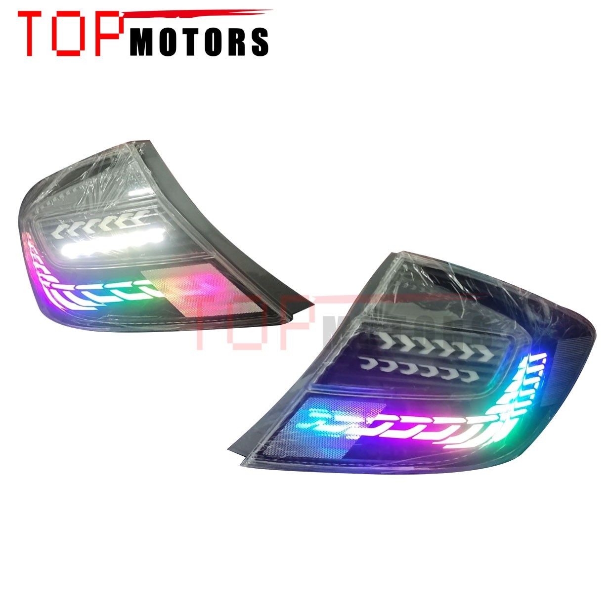 Colorful LED Brake Taillight Sequential Turn Signal Lamp for Civic 2012 Sedan
