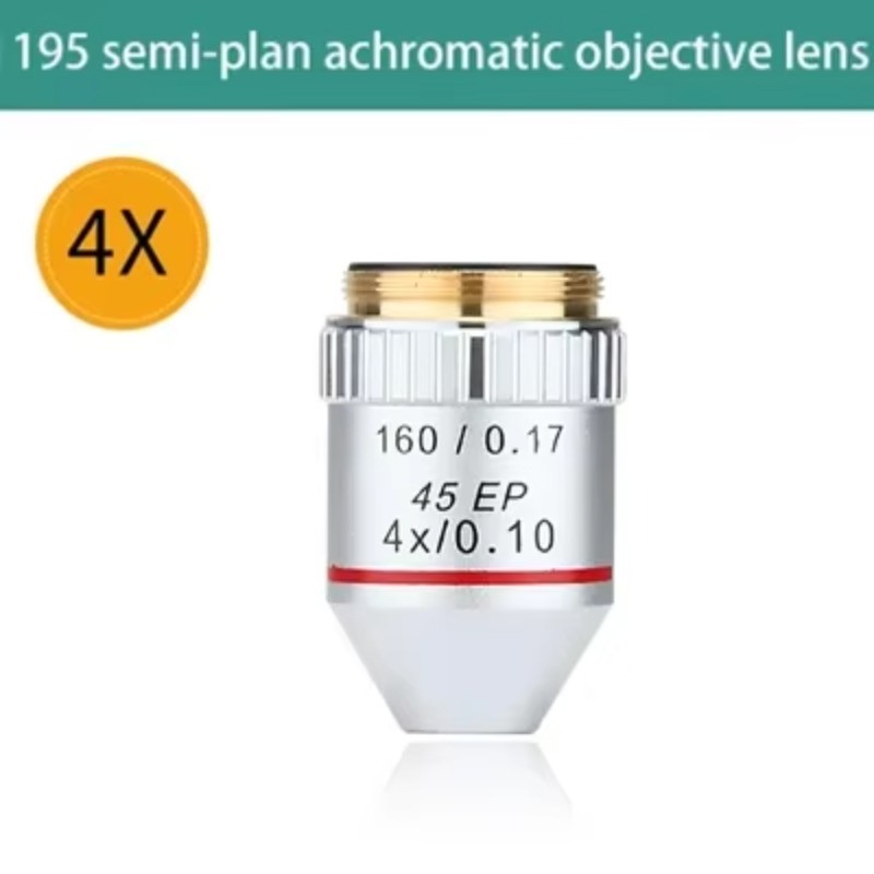 4X 195 Semi‑Plan Achromatic Objective Lens RMS 20.2mm for Microscope