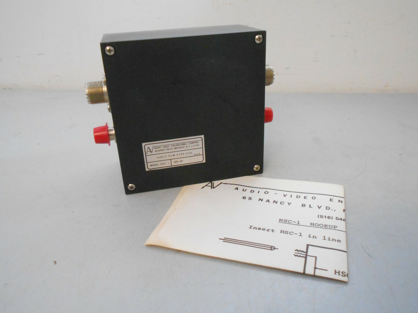 AV Engineers Video Stop Hum Coil HSC-1 75-ohm 55db NOS Free Shipping