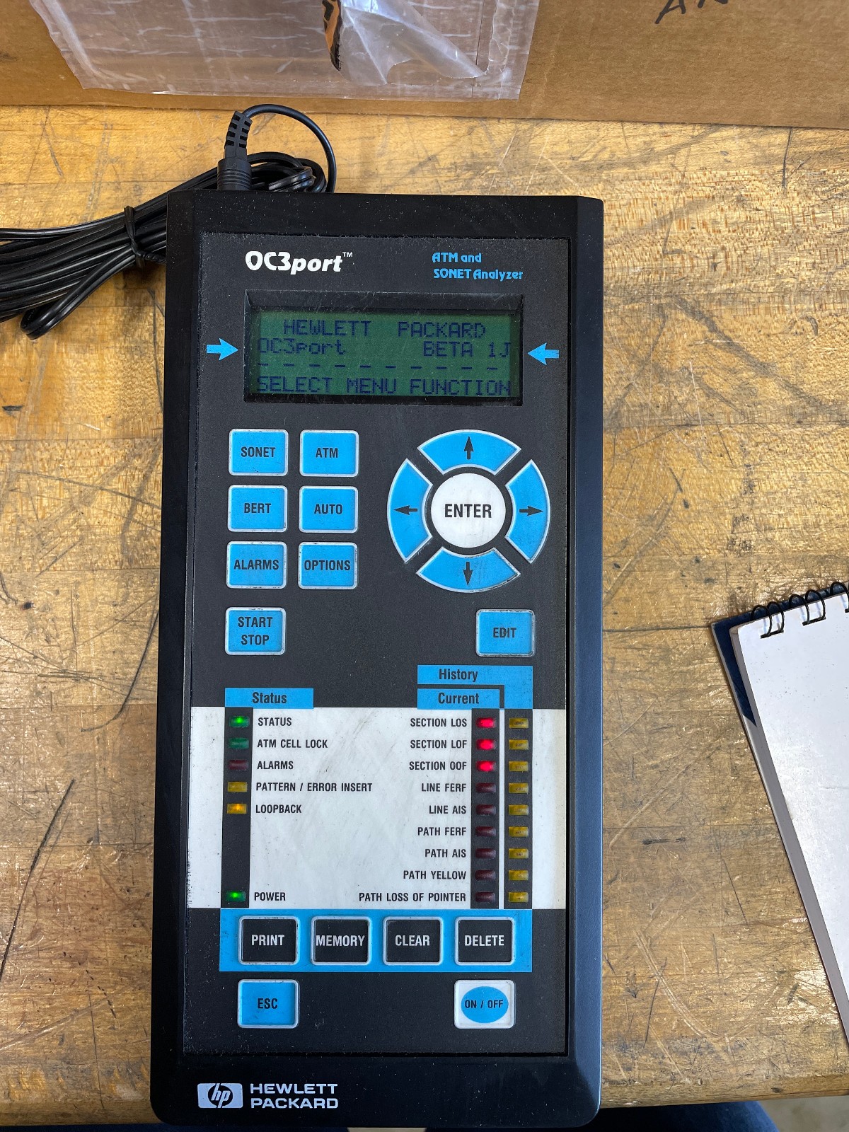 HEWLETT PACKARD OC3PORT PLUS E4583A ATM AND SONET ANALYZER