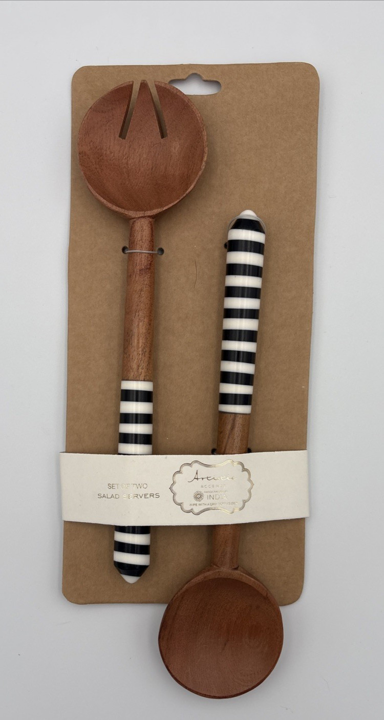 Artistic Accents Crafted in India Salad Serving Set Fork & Spoon