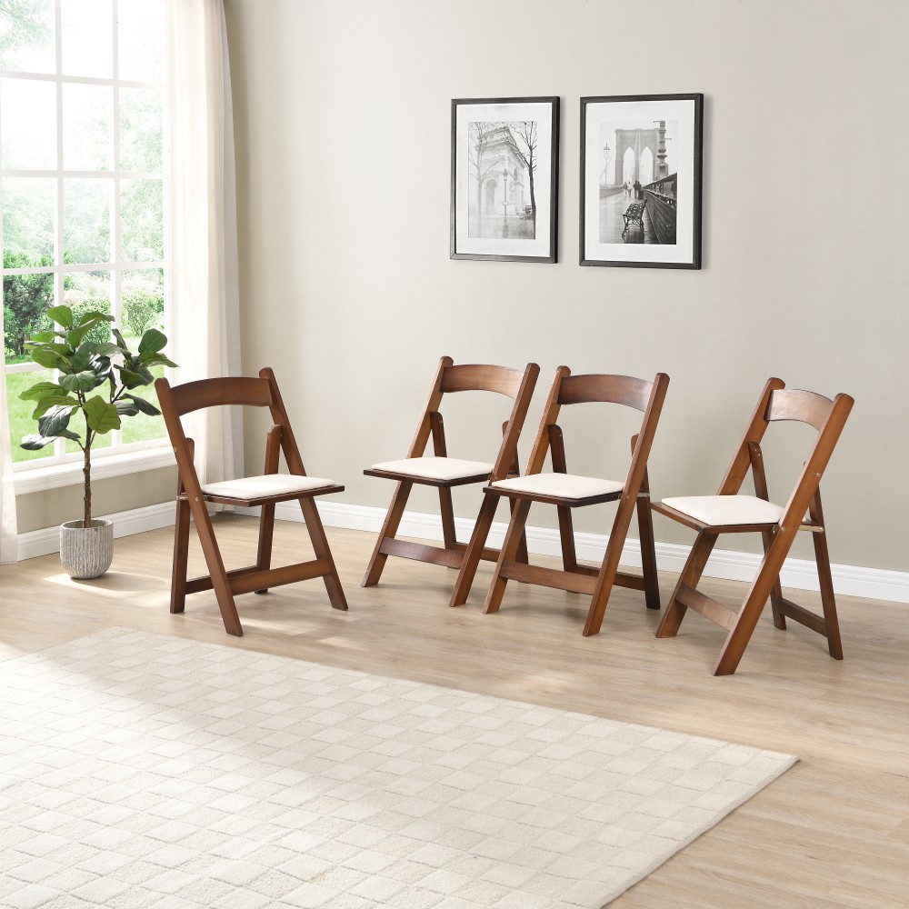 Upholstered folding chair space saving easy to carry 4PCS Dining room