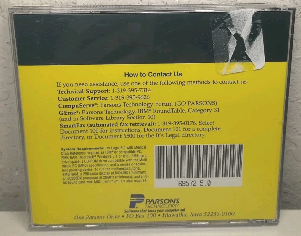 It's Legal Parsons PC CD-ROM Legally Binding Documents To Help B199