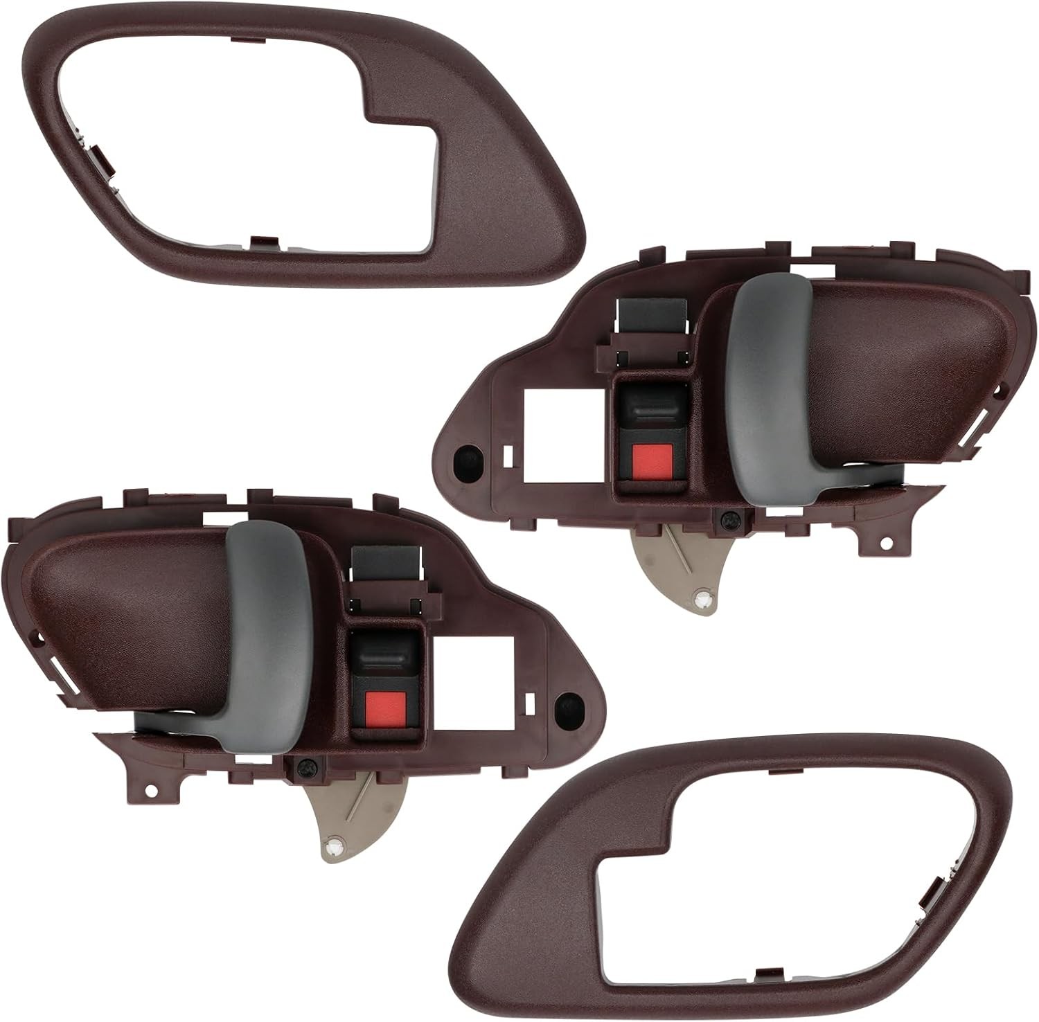 Interior Door Handle w/Bezel Kit (Red) Compatible with 1995-2002 Chevy Chevy GMC