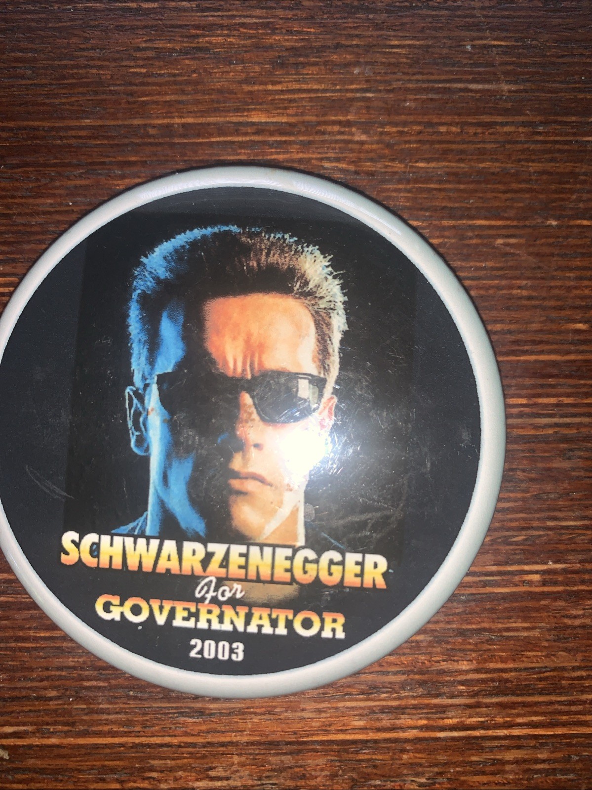Schwarzenegger For Governator 2003 California Poltical Pin Button