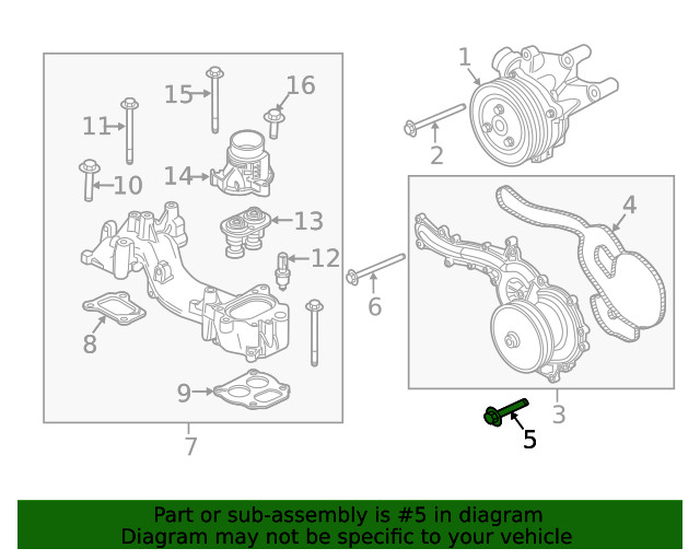 Genuine Ford Engine Water Pump Bolt W500815-S437