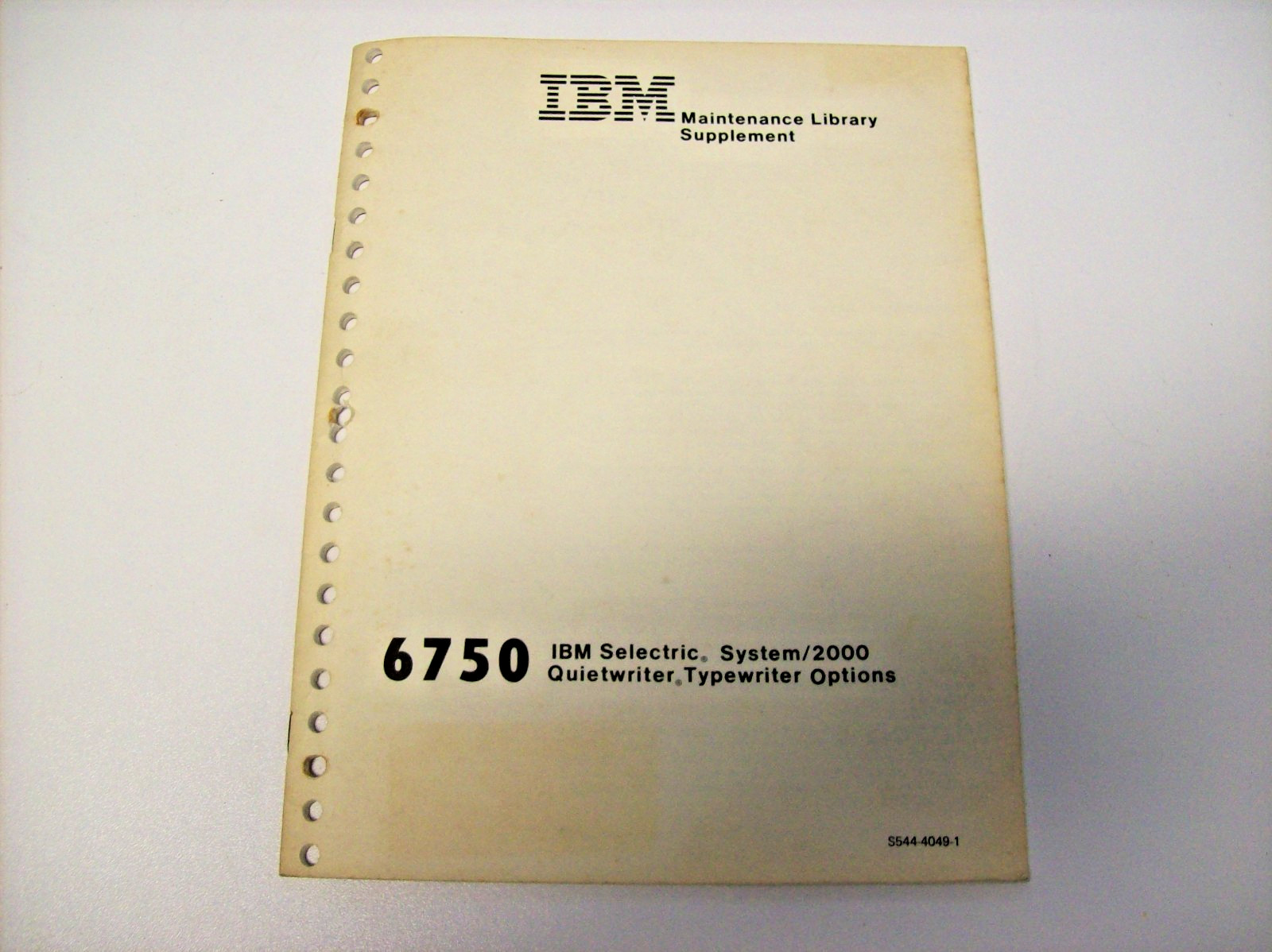 IBM MAINTENANCE LIBRARY SUPPLEMENT 6750