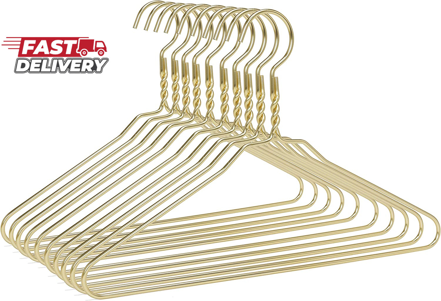 Beautiful Gold Aluminum Metal Suit Hangers Heavy Duty Coat Hangers (10 Pack Gold
