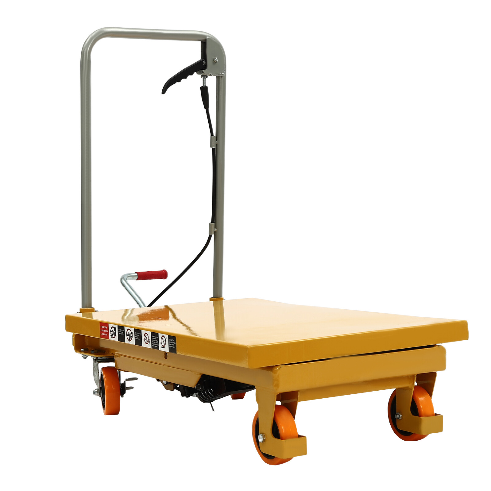 NEW Hydraulic Lift Table Cart 500 lbs Manual Scissor Lift Table 30.5" Orange