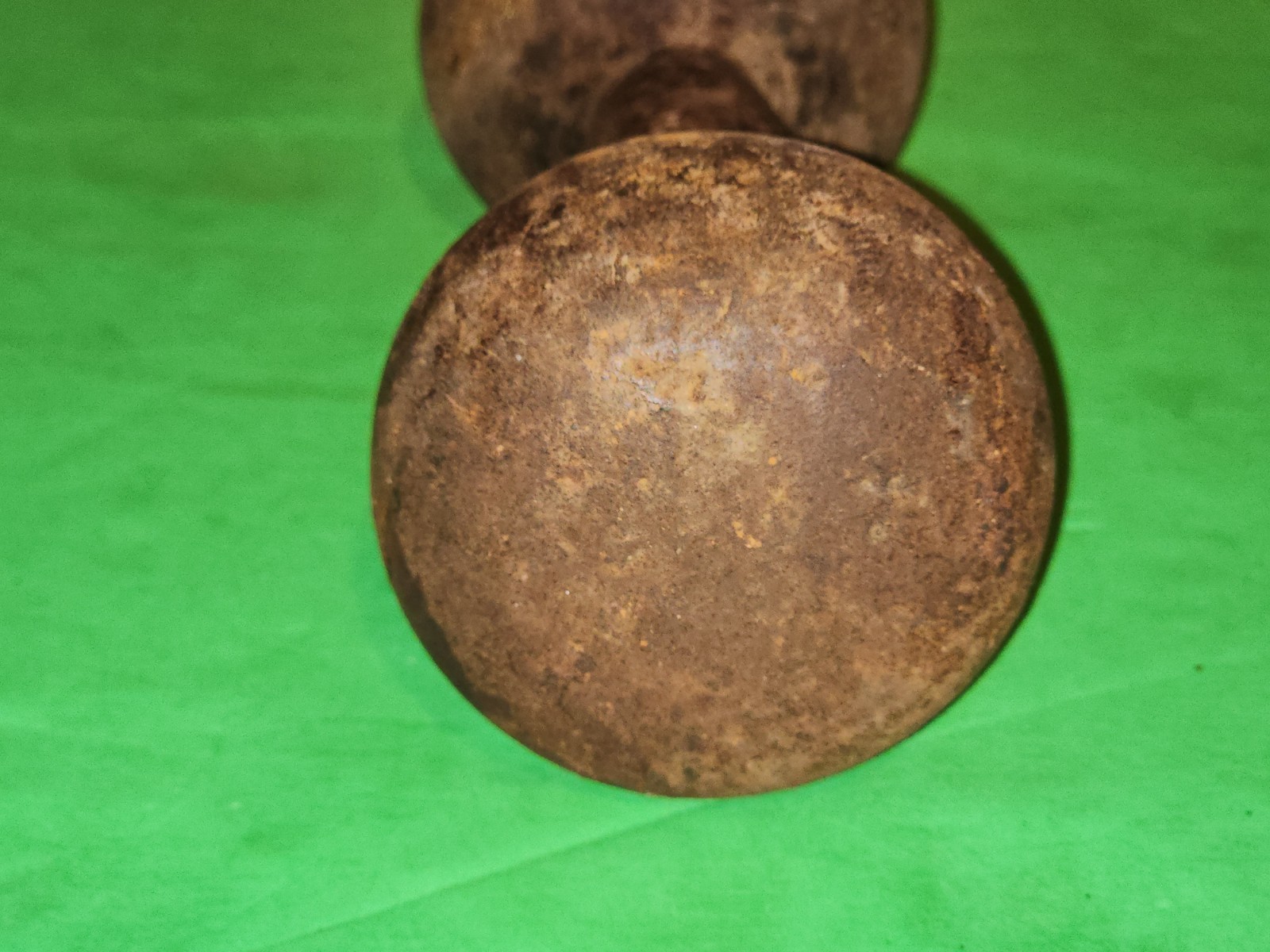 Antique One Piece Solid Cast Iron Dumbbell 6lb 6oz Nice Rust Patina