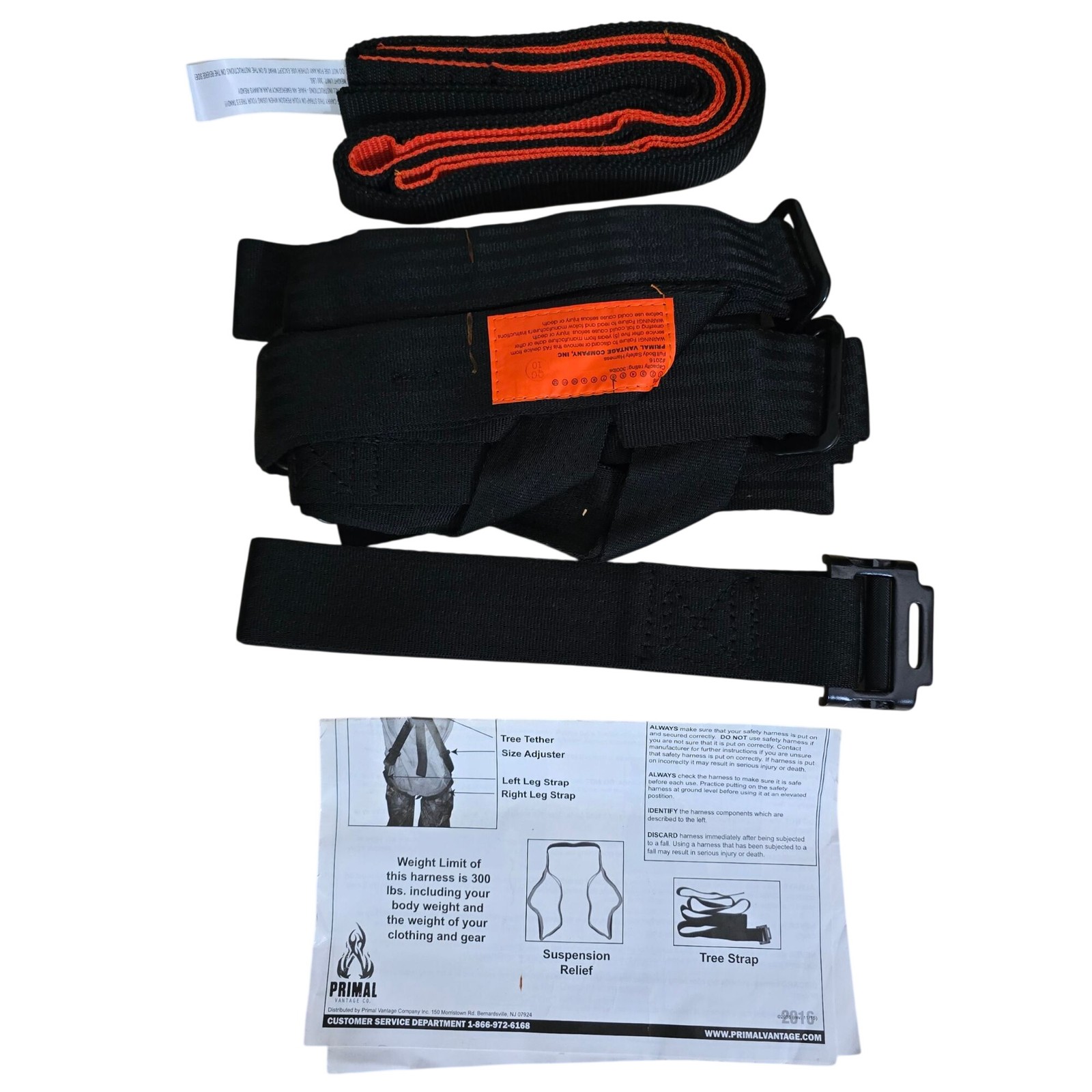 Primal Vantage 2016 Full Body Safety Harness w Tree Strap Hunting