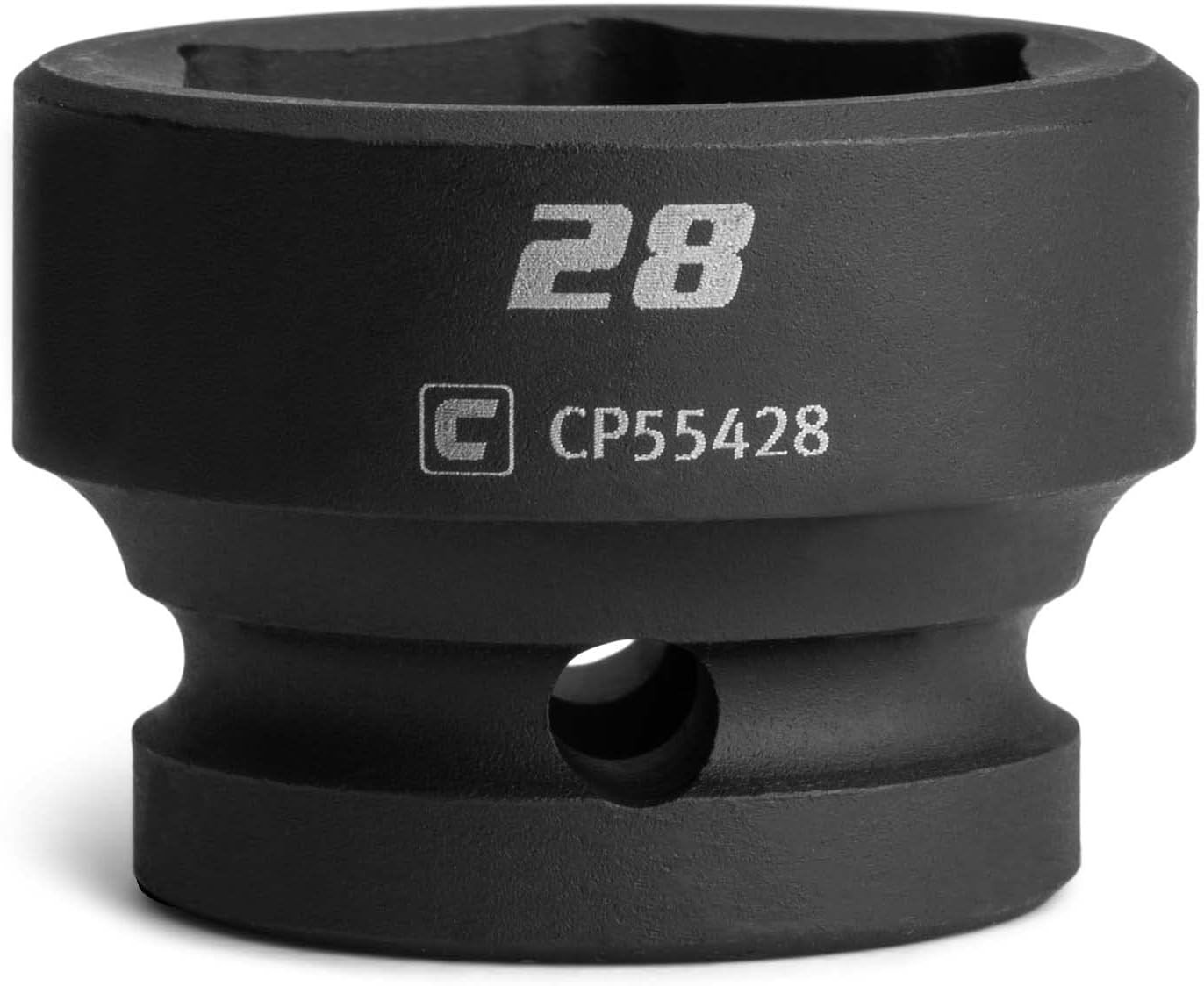 28 mm Stubby Impact Socket, 1/2 in. Drive, 6-Point, Metric