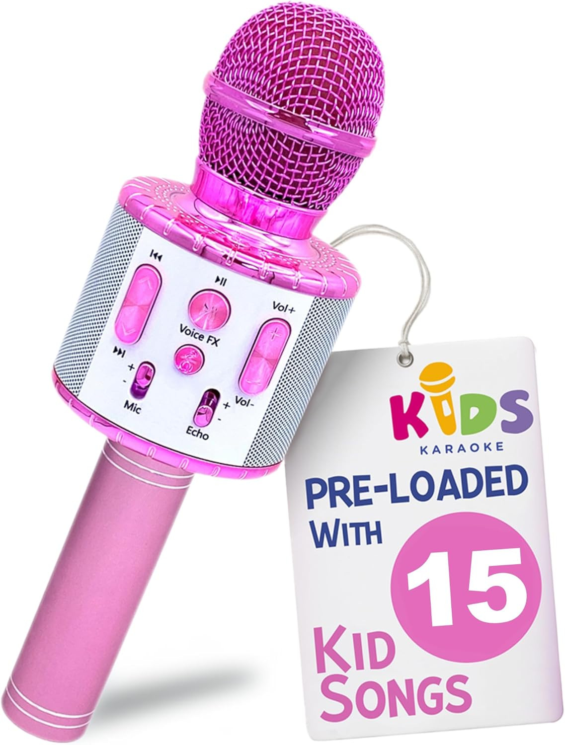 , Kids Karaoke Microphone | Includes Pre-Loaded Songs & Bluetooth | Kids Birthda