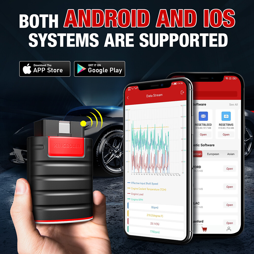 Kingbolen Ediag Bidirectional All System Scanner Car Diagnostic Tool Key Coding