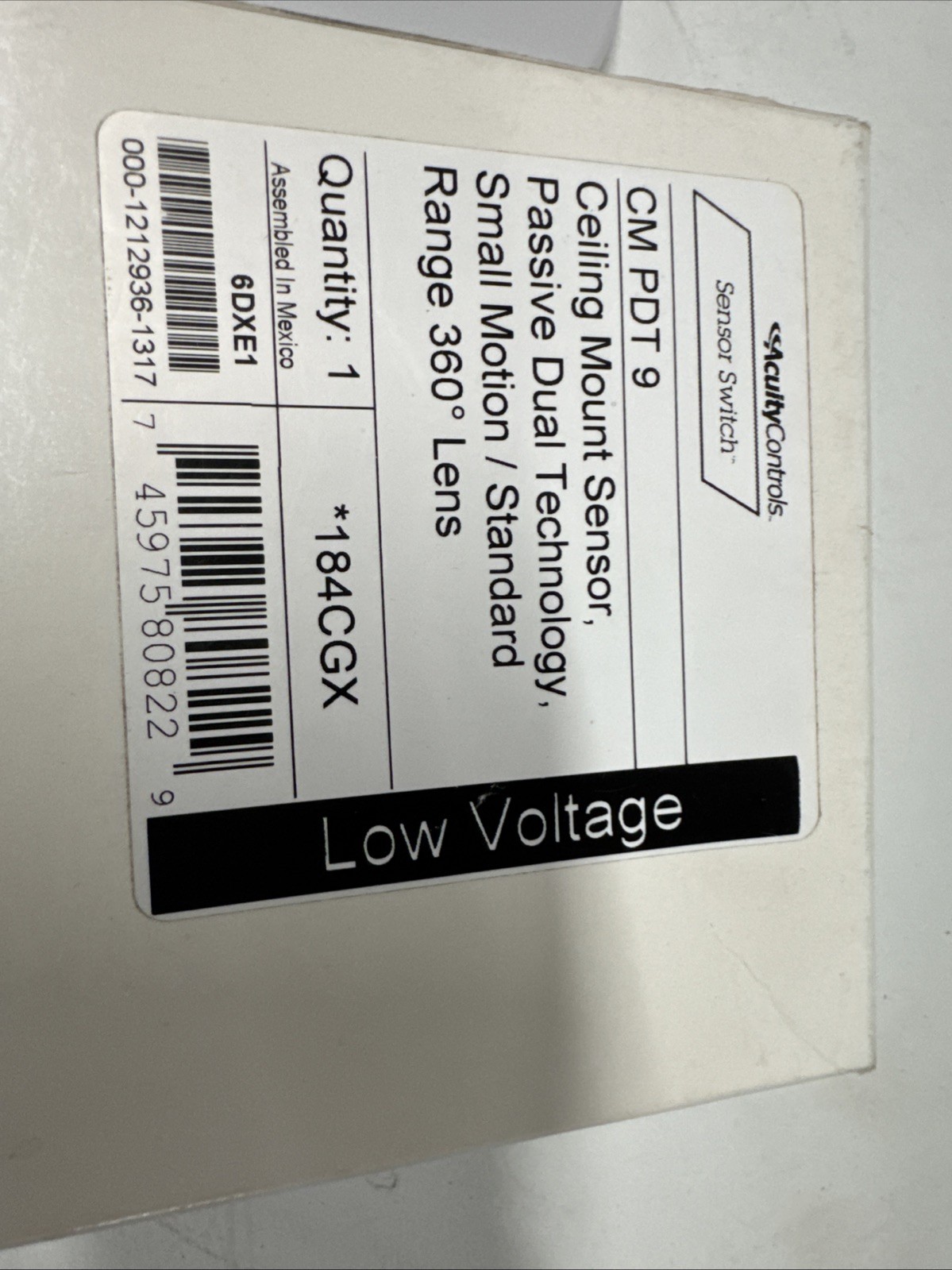 SensorSwitch CMR PDT 9 Ceiling Mount PIR Occupancy Motion Sensor 360° 24v Input
