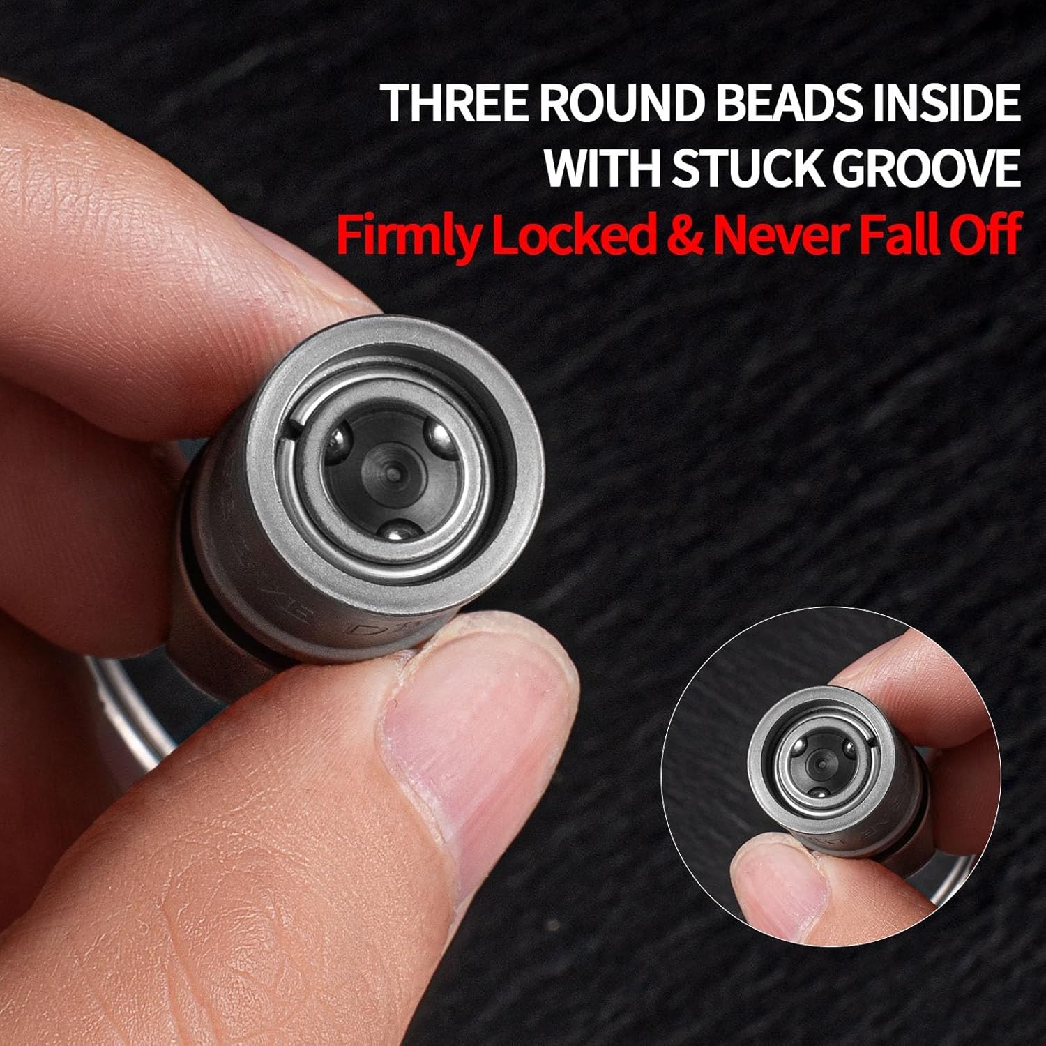 Quick Release Keychain with 2 Key Rings Titanium, Detachable Pull Apart Matte