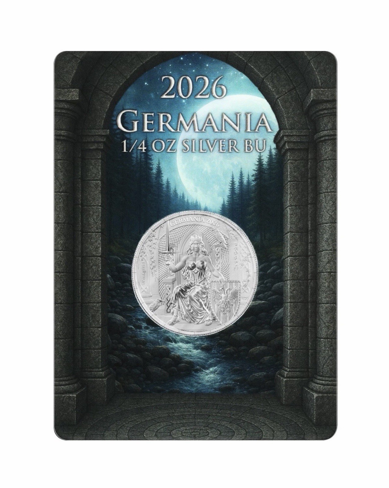 2026 Germania Mint Silver 1/4 (0.25) oz Coin 2 Mark (In Coincard Assay)