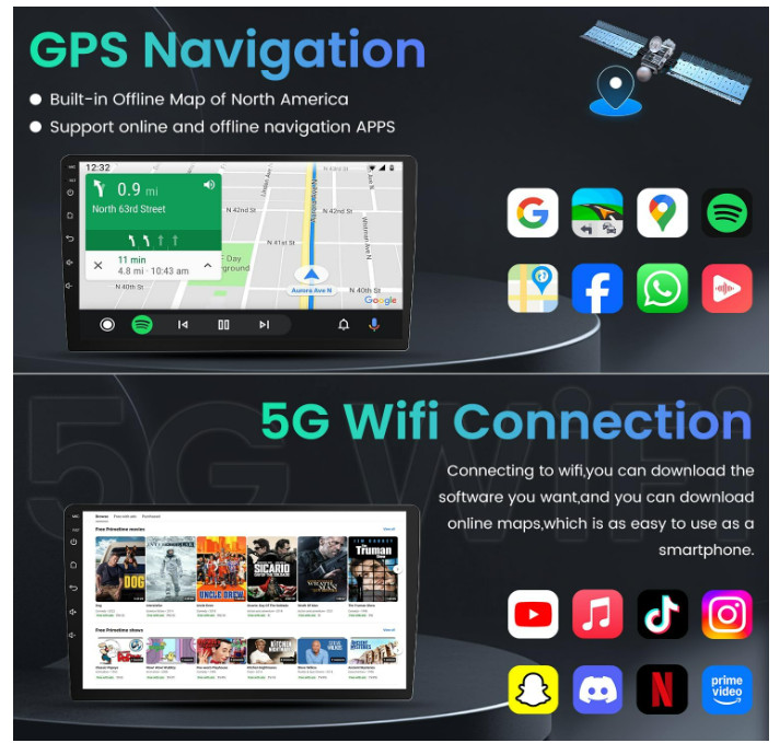 For Honda Accord 7 2003-2007 Apple CarPlay Android 13 Car Stereo Radio GPS+Cam