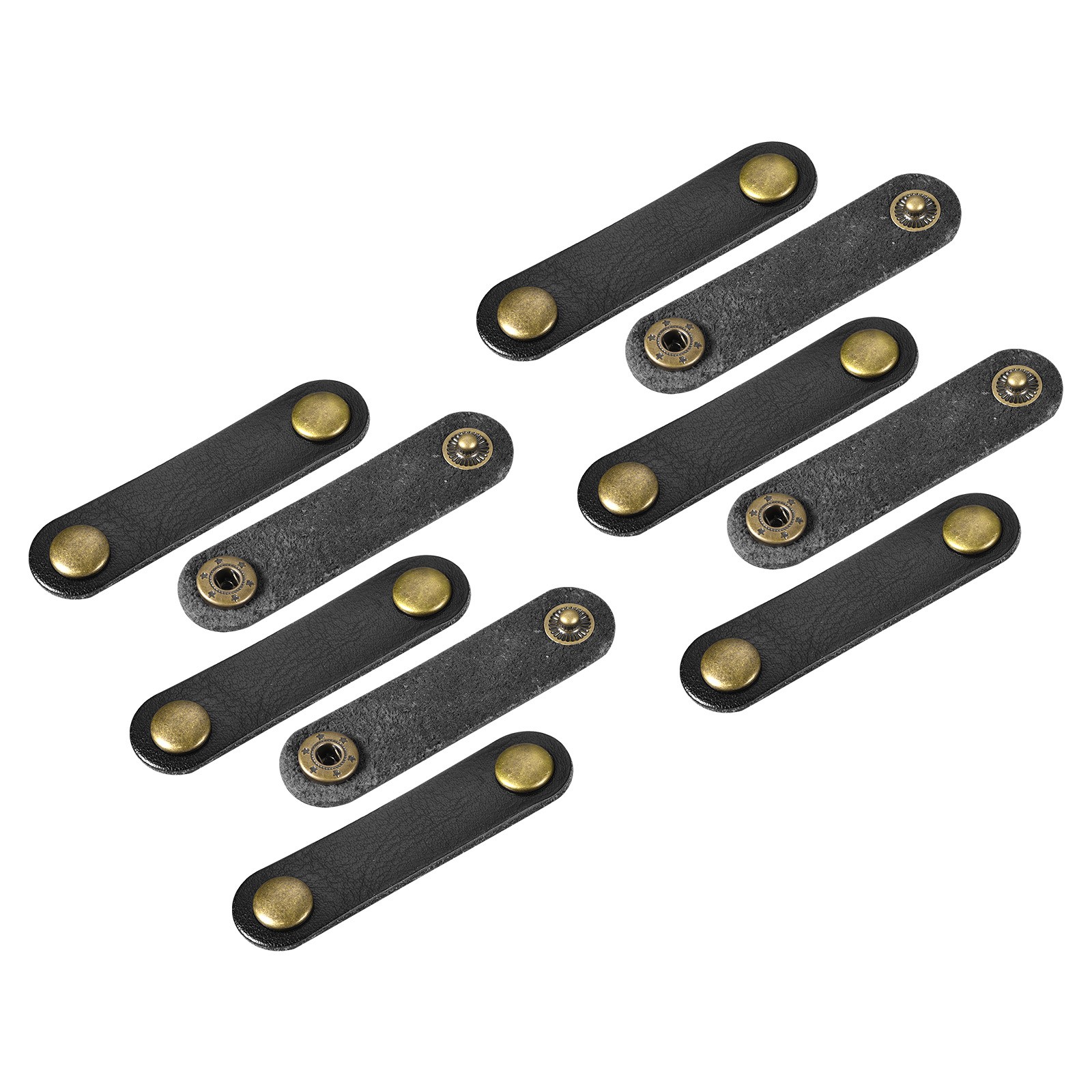 Leather Cable Tie Leather Cord Organizer 63x16mmBlack, Pack of 10
