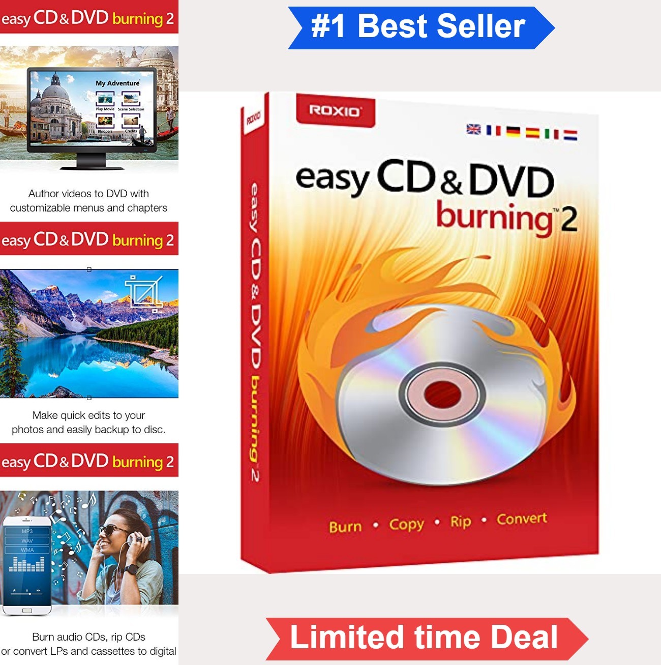 Disc Burning Software CD DVD Burner Video Capture Audio Converter Photo Editing