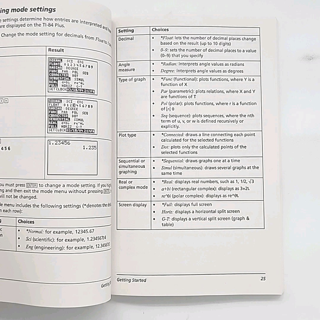 Texas Instruments Instruction Manual For TI-84 Plus & Silver Ed MANUAL ONLY