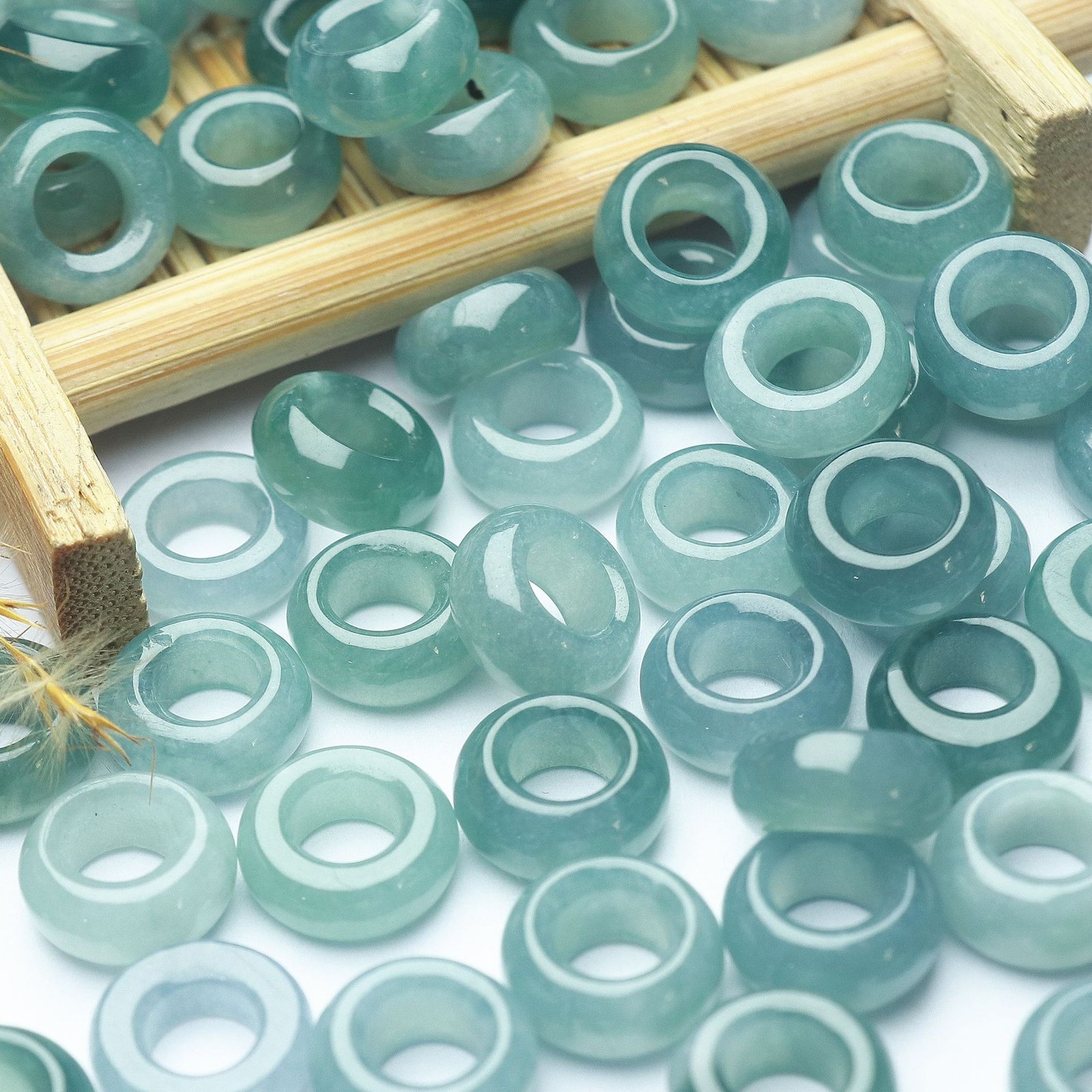 Jade A-Grade Bread Ring Safety Ring Bead Accessories Jewelry 5pcs