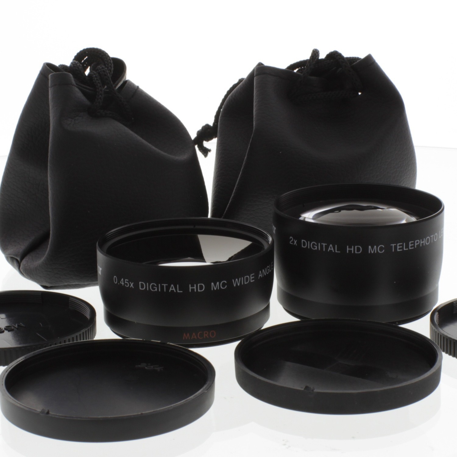 Wide + 2x Tele Lens for Canon Rebel T4i T3i T2i T1i XTi T6i SL1 w/18-55 STM 40mm