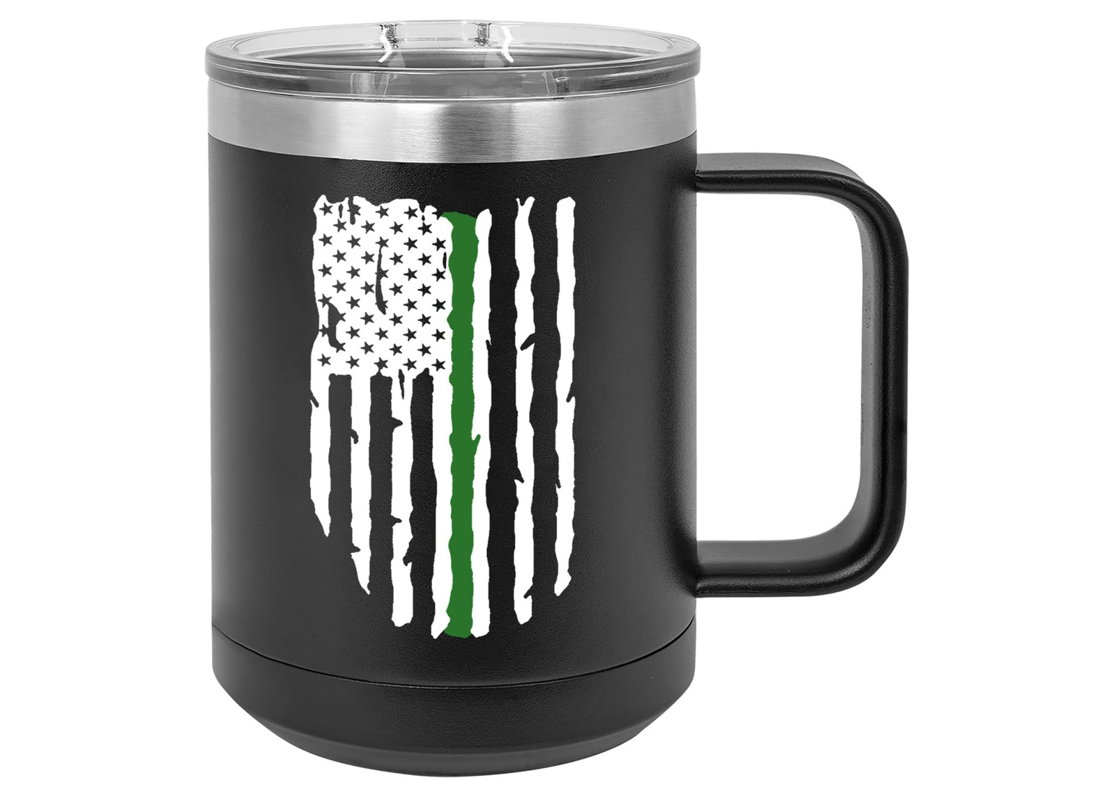 Rogue River Tactical Thin Green Line Flag Heavy Duty Stainless Steel Black Co...