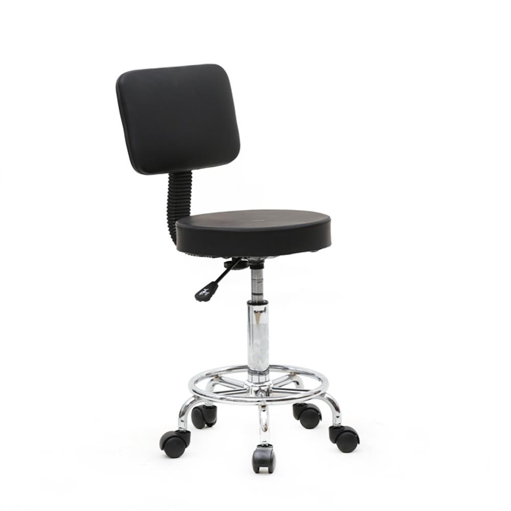 Adjustable Salon Stool with Backrest & Wheels Rolling Swivel Salon Stool Chair