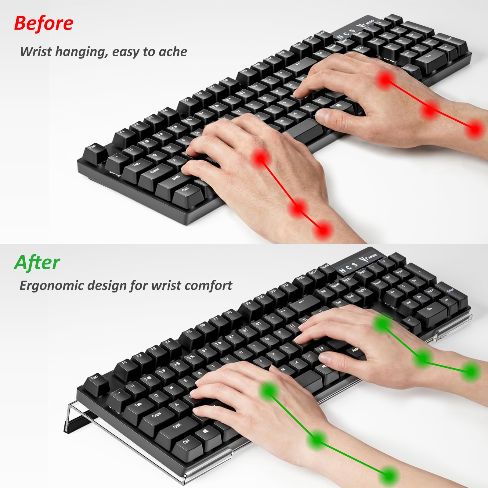 Computer Keyboard Stand PC Keyboard Stand, Acrylic Tilted Keyboard Stand for ...