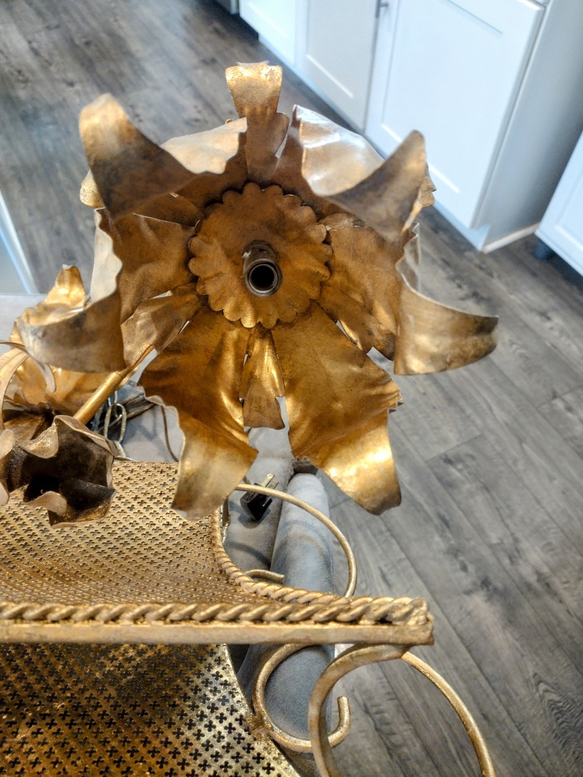 Large Vintage 1970's Gold Gilt Wall Mounted Planter Box