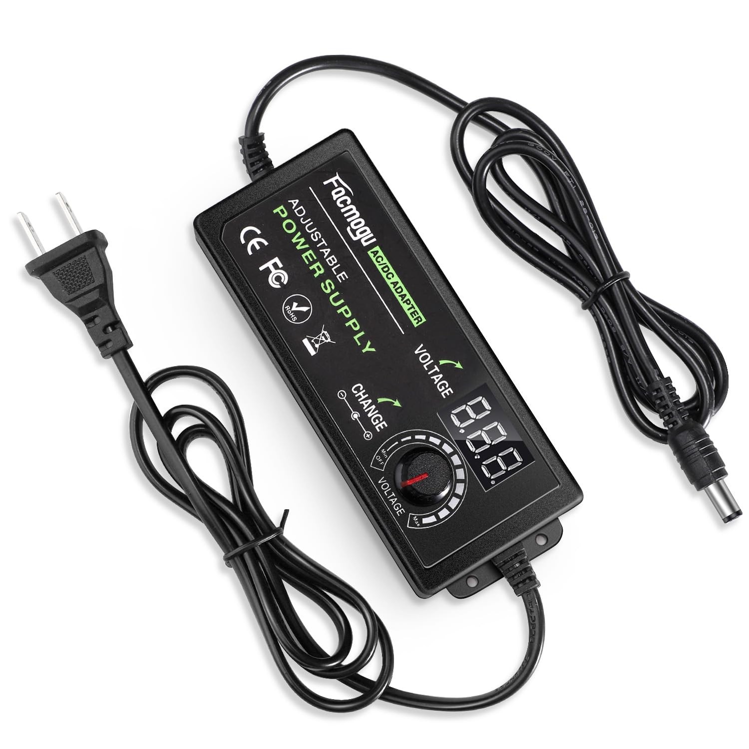 3V-12V 5A 60W Adjustable Power Supply with LED Display Variable DC 3V 5V 6V