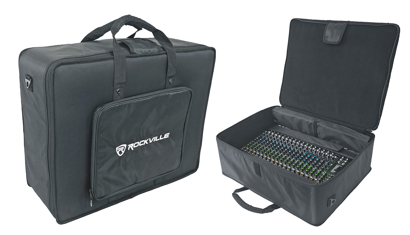 Rockville Pro Mixer Bag w/6 Padded Dividers Fits Allen & Heath ZED-22 FX
