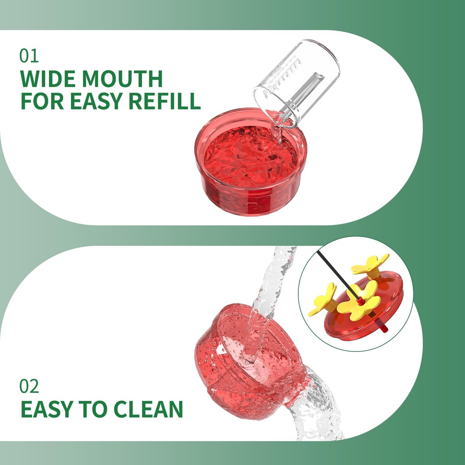 2 Pack Window Hummingbird Feeder, Small Feeder for 2PC-Pink