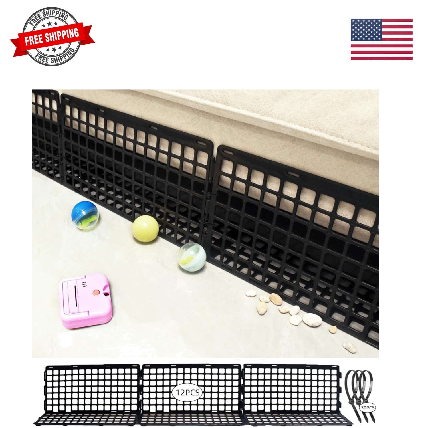 12 Pcs Under Couch Blocker for Bed Adjustable Furniture Plastic Under Bed Blo...