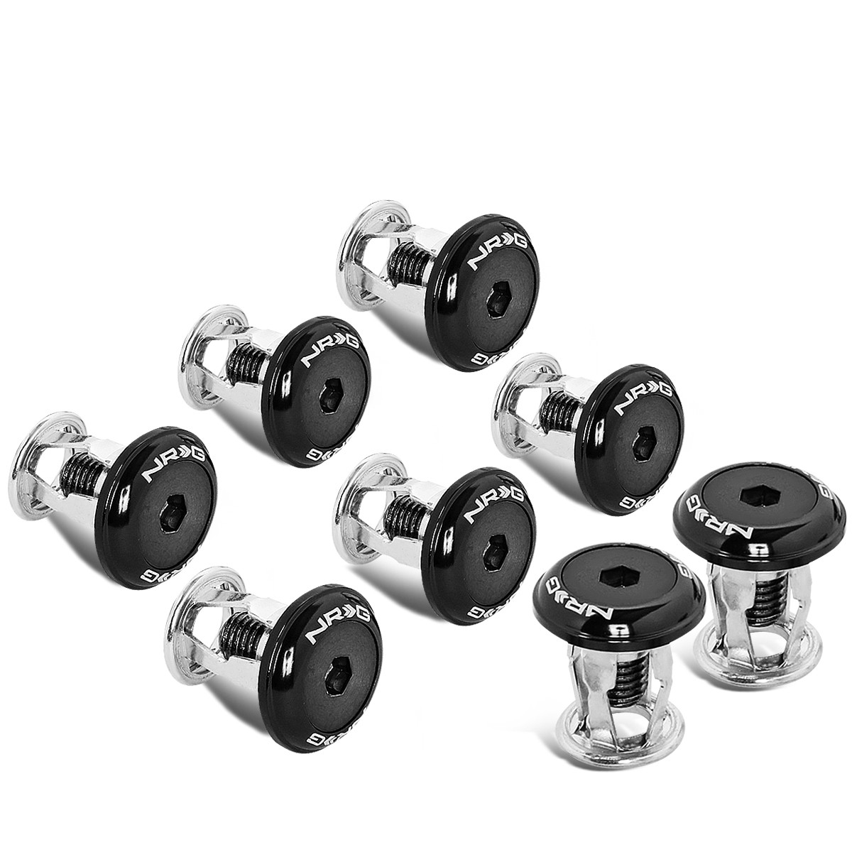 NRG INNOVATIONS ALUMINUM FENDER SCREW/BOLT/WASHER DRESS UP KIT 24MM FW-800BK