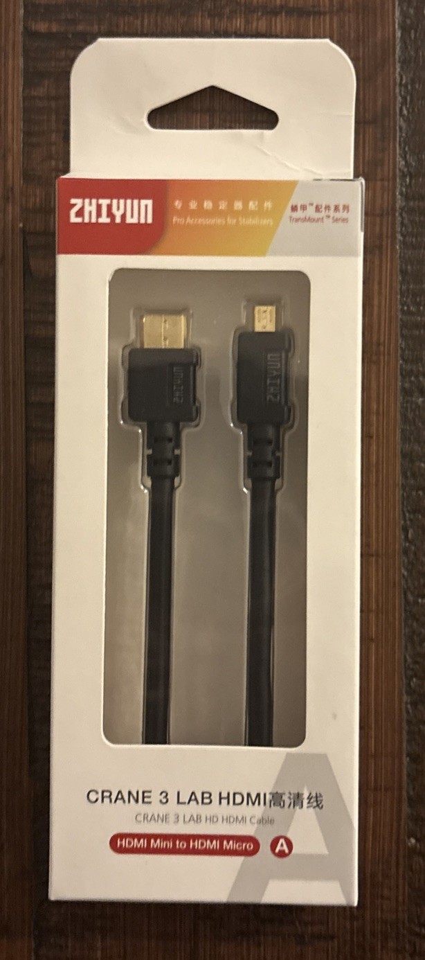 ZHIYUN - CRANE 3 LAB - HDMI MINI to HDMI MICRO Cable (Cable A) - Genuine New