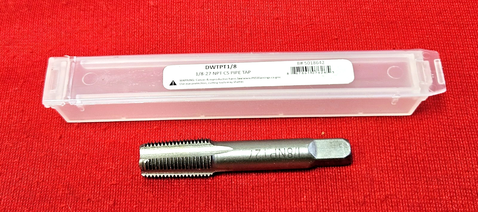 1/8" -27 NPT Taper Pipe Tap 1/8" DWTPT1/8 Thread Cleaning CS by Drill America