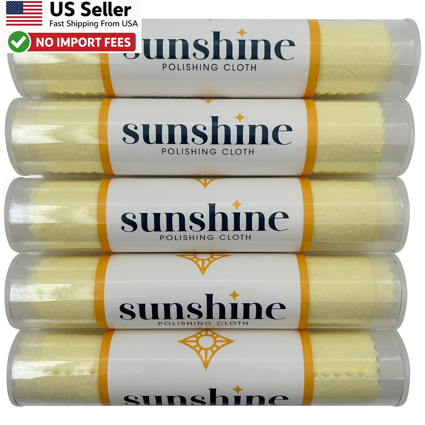Jewelry Polishing Cloth Set 5PCS Cleaner Tube Silver Gold Brass Copper FROM USA