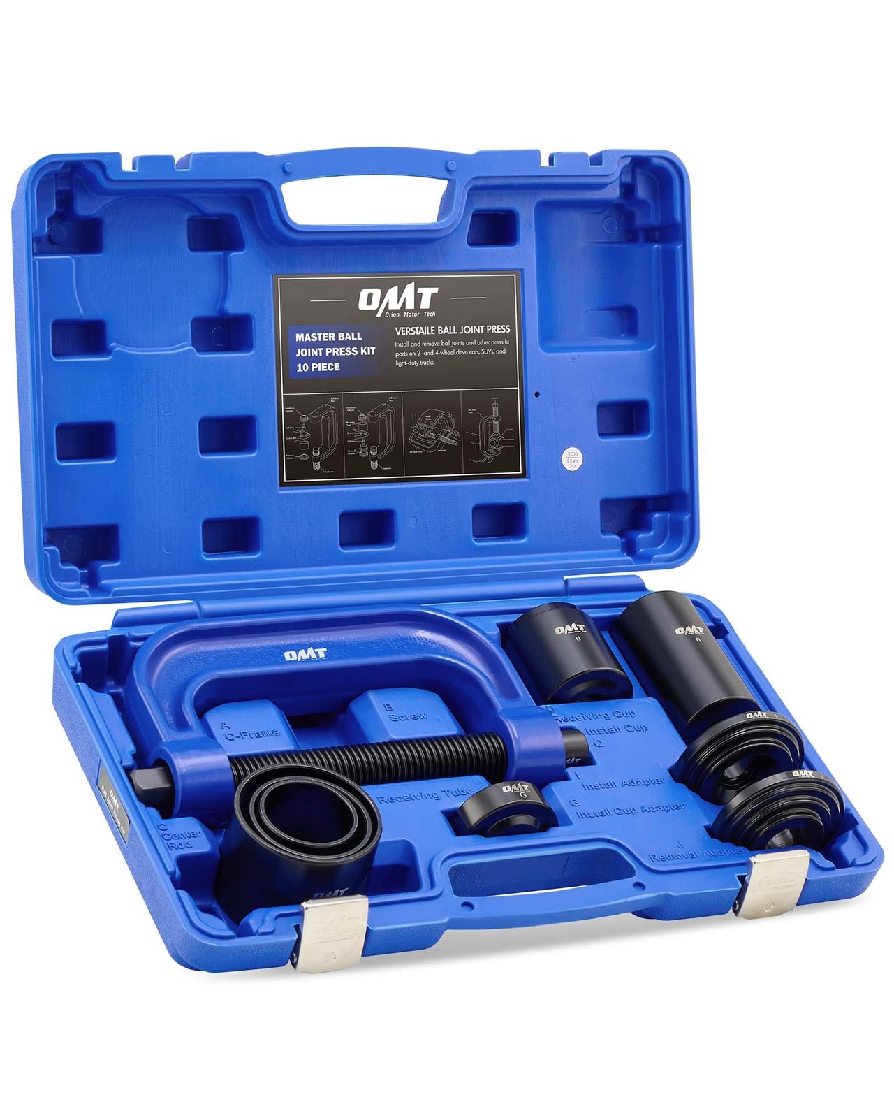 Orion Motor Tech Ball Joint Press Kit, Heavy multiple sizes, blue C-frame