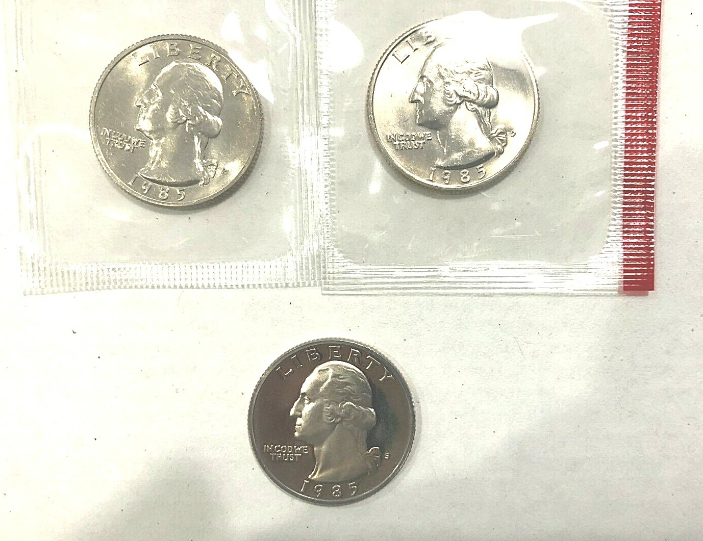 1985 P  D S Washington Quarter Choice Unc in Mint Cello + Proof
