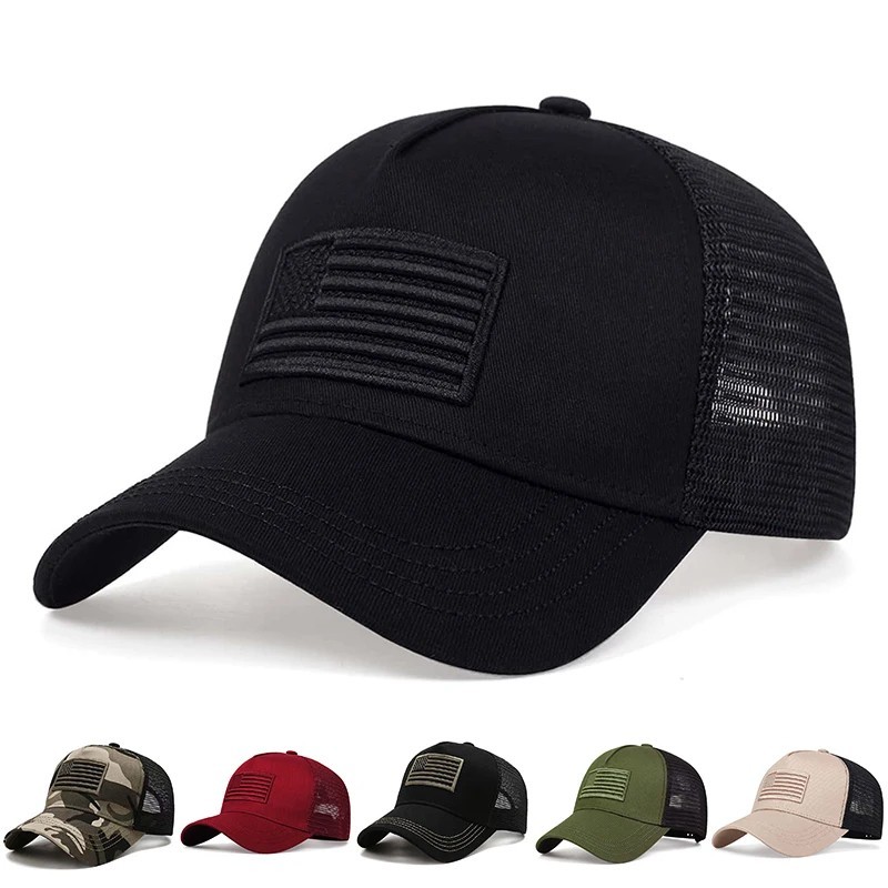 American Flag Embroidered Low Profile Baseball Cap US Flag Hat Adjustable
