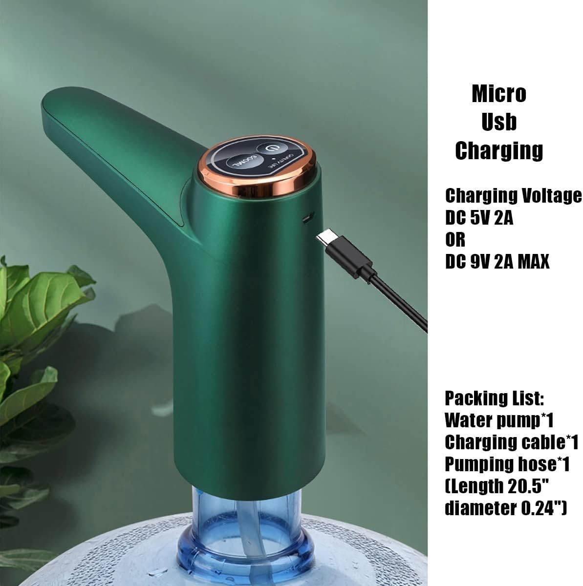 5 Gallon Water Bottle Dispenser Pump System USB Charging Automatic Drinking W...