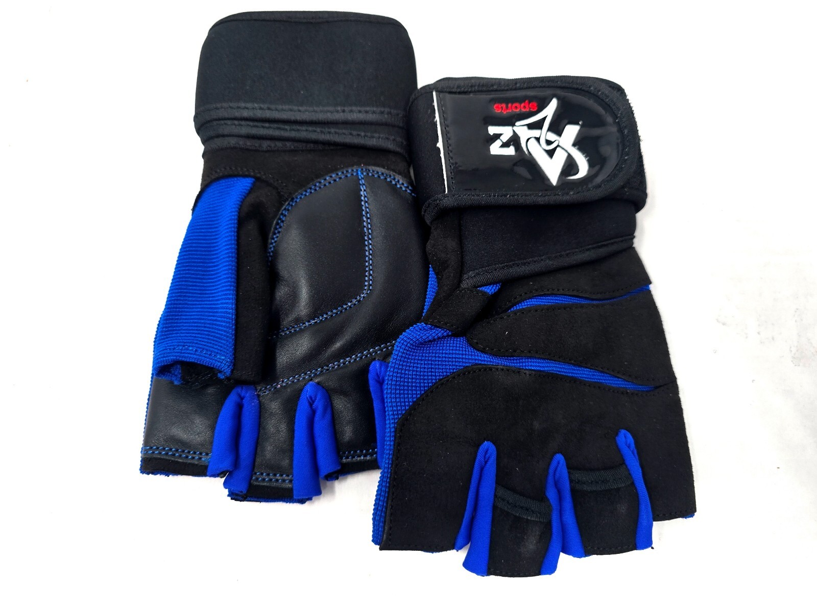 Real Leather Padded Gym Gloves Fitness Weightlifting Training Long Wrist Wrap M