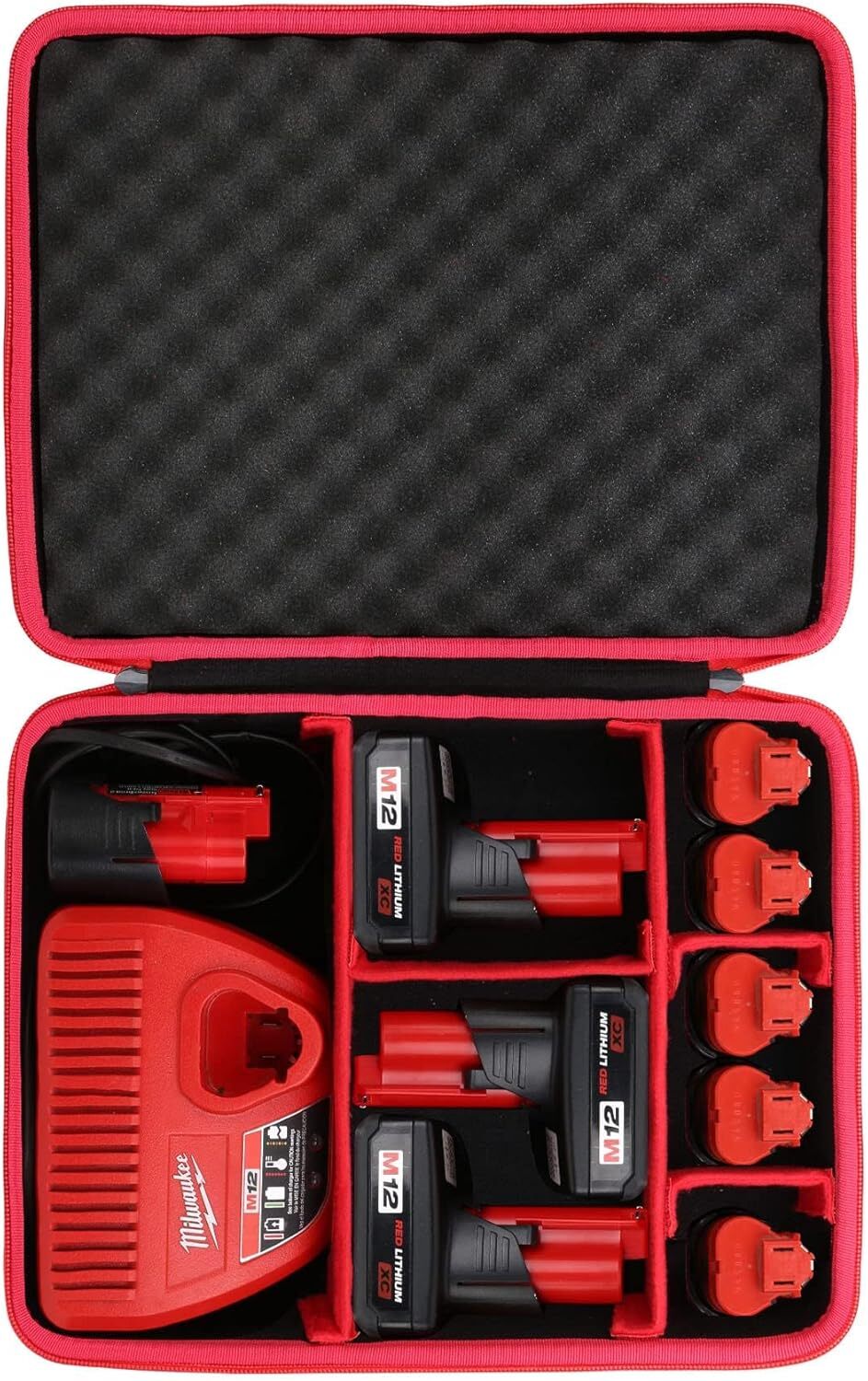 Hard Battery Storage Box Holder Carrying Case Replacement for Milwaukee M12 M18.