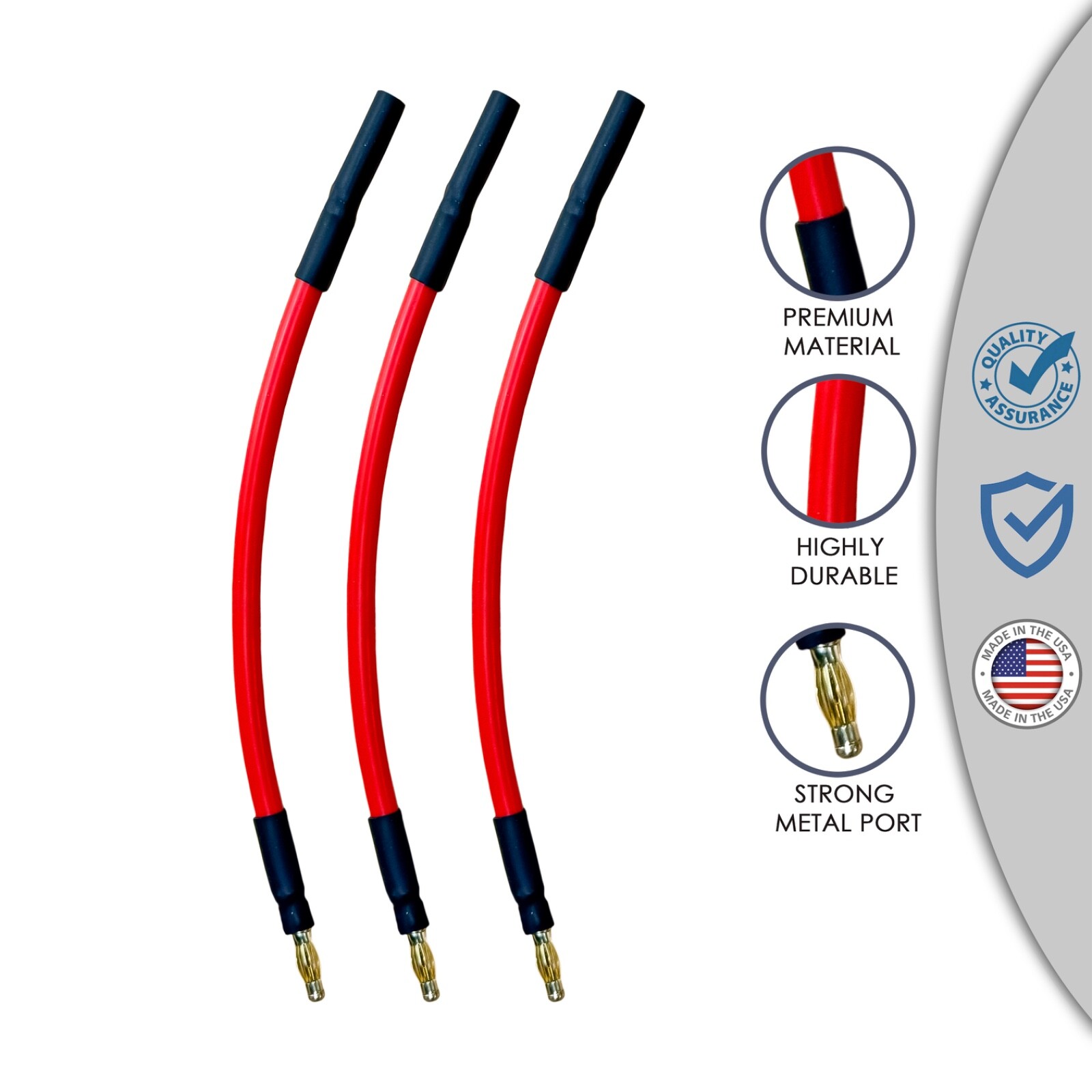 Heavy Duty RC Car ESC Extension Leads 4mm Male to 4mm Female Silicone Wire 6"