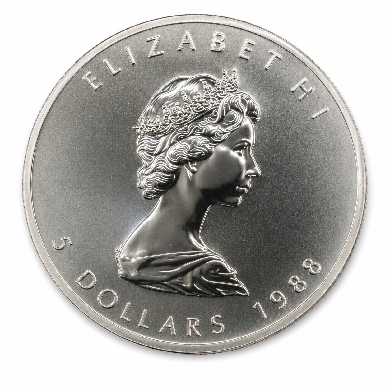 1988 Canada Elizabeth II 5 Dollars 9999 Silver Maple Leaf 1 oz Coin